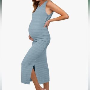 Blue Sleeveless Knit Dress